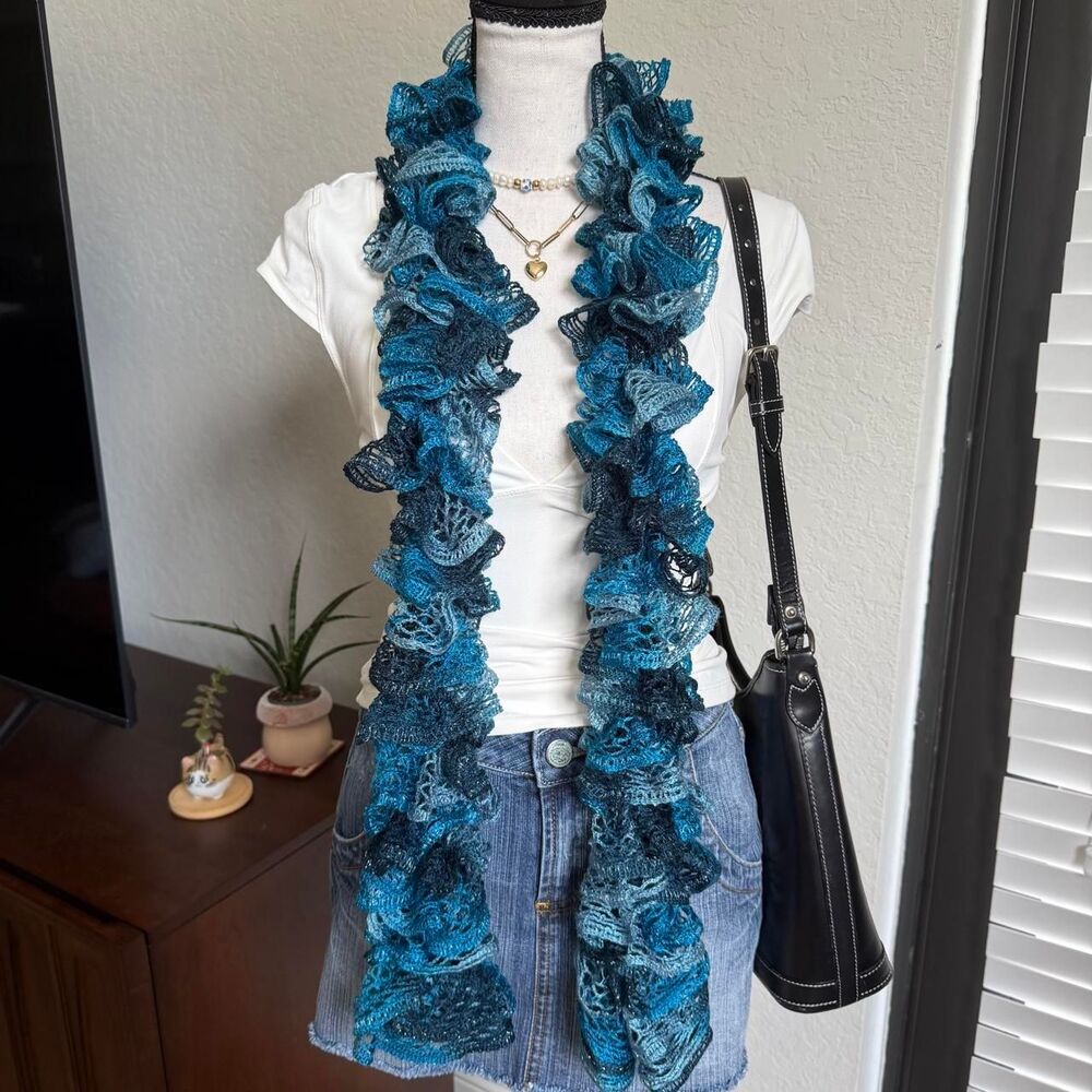 Unbranded Women's Blue Scarf-wraps